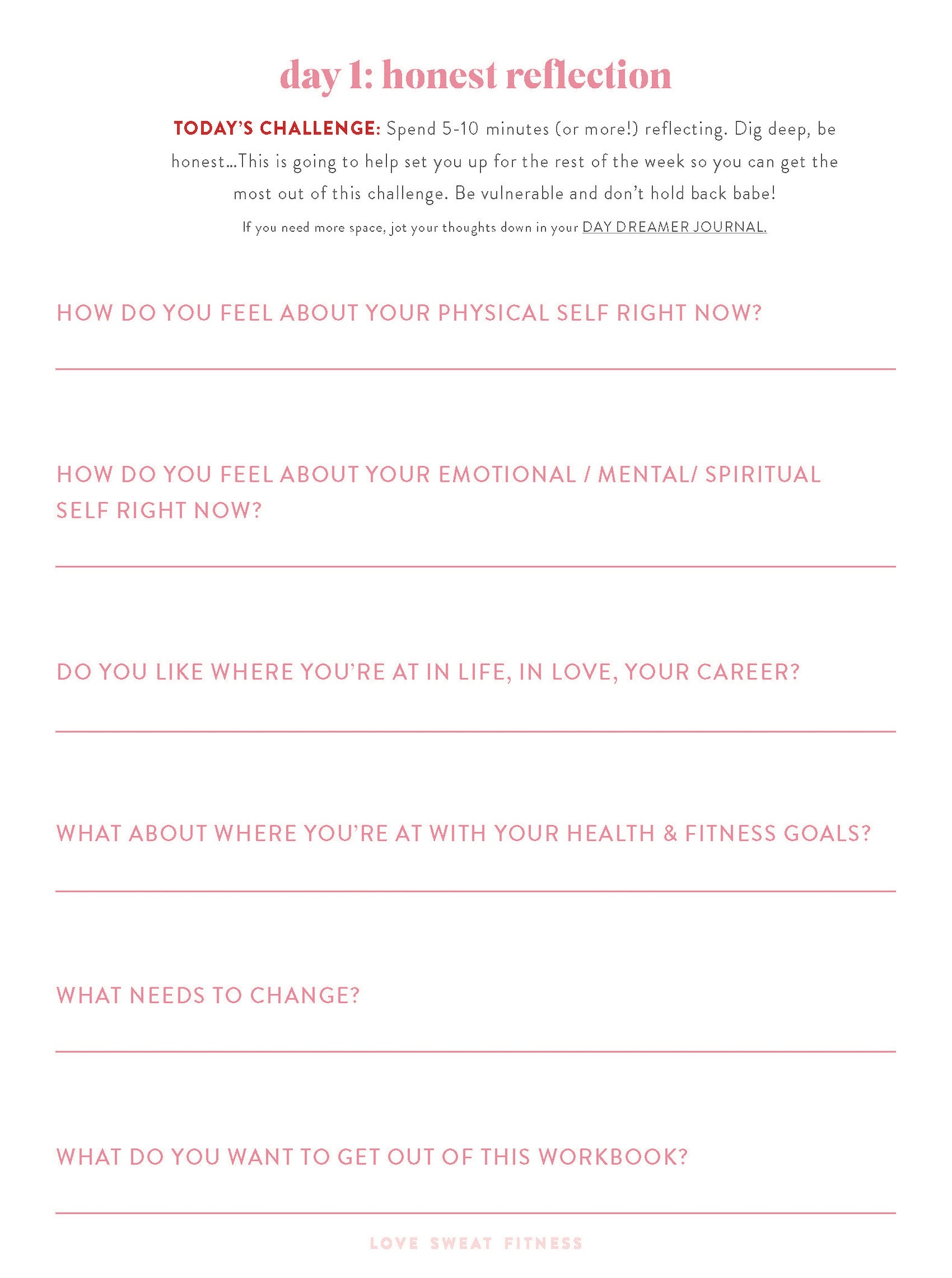 Self Love Workbook