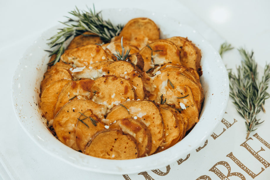 Roasted Parmesan Rosemary Sweet Potatoes